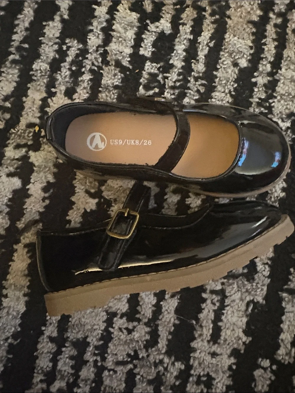 Kids Black Mary Jane Patent Shoes